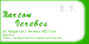 marton verebes business card